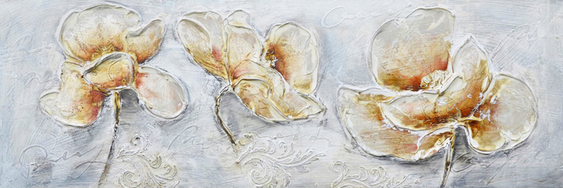PXFC301 Wall décor art oil on canvas abstract floral beige gery tones